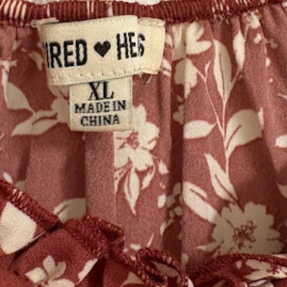 Inspired Hearts Red and White Floral Summer Dress - Size XL - Picture 5 of 6